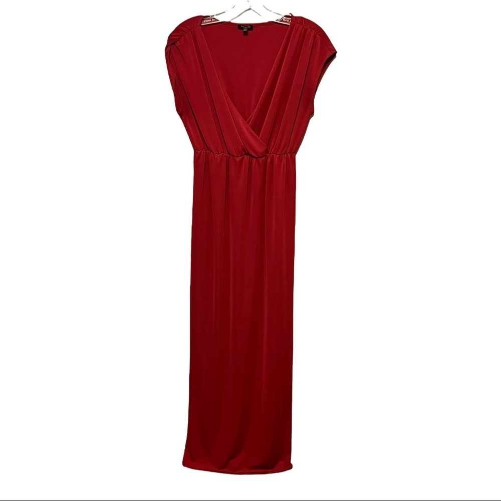 Talbots Deep Red V-Neck Maxi Dress Size Small